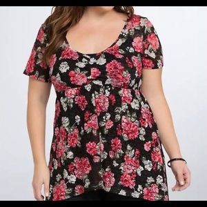 Torrid Floral Lace Top